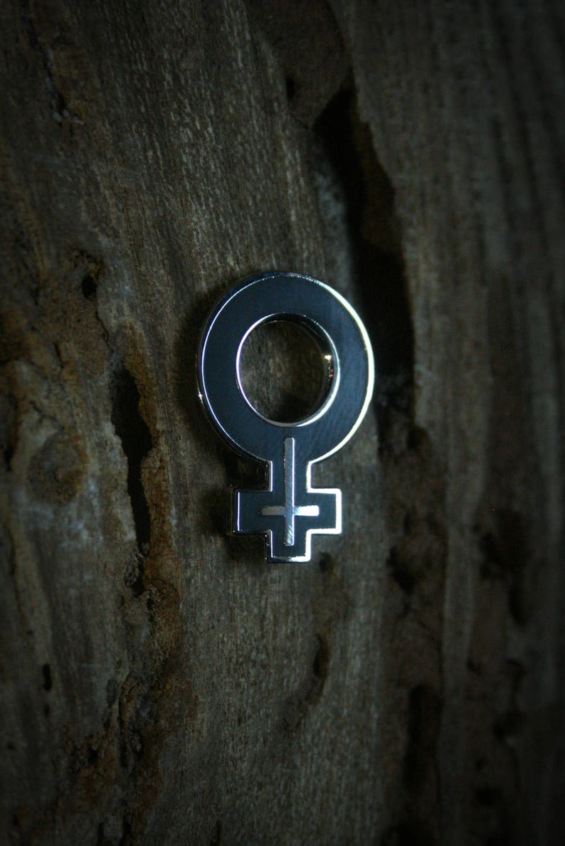 Female Symbol With Upside Down Cross PIN Etsy