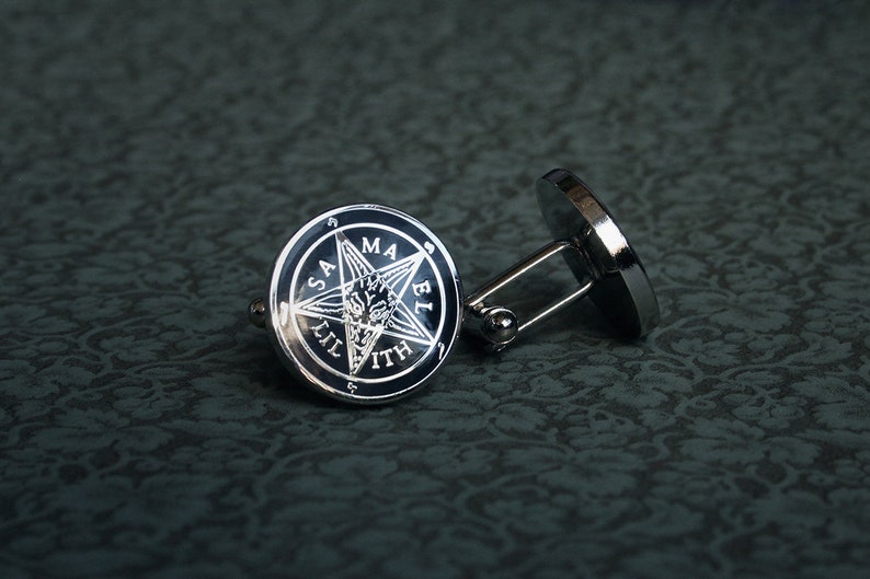 Cufflinks Pentagram Baphomet Samael and Lilith