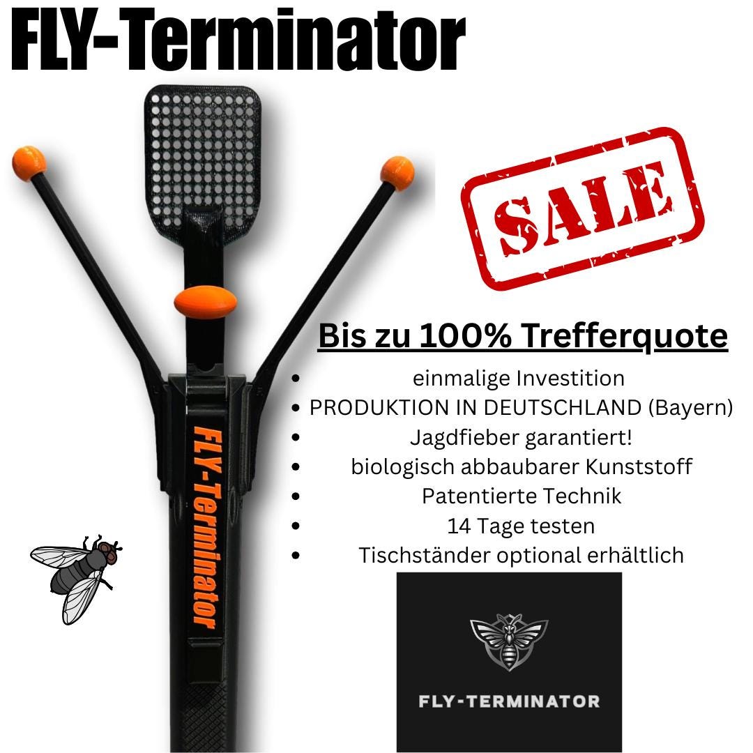 Fly swatter FLY-Terminator – the revolution of conventional fly swatters with up to 100% hit rate!