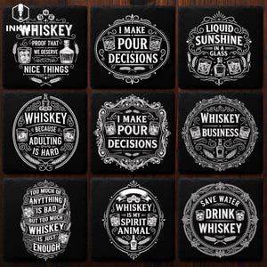 Slate coaster design whiskey laser engraving file