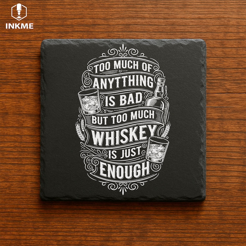 Engraving cowboy svg inspired whiskey coaster