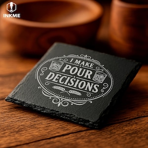 Gift for men whiskey slate coaster engraving