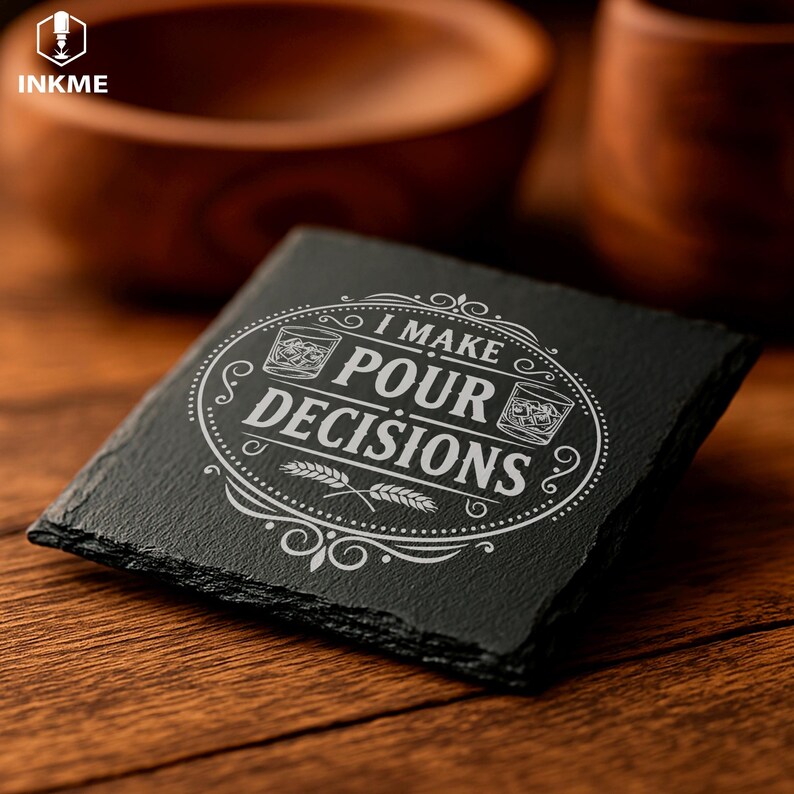Gift for men whiskey slate coaster engraving
