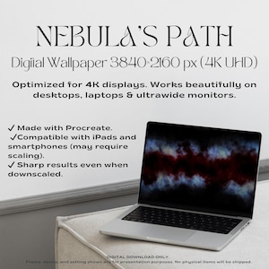 Nebula&#39;s Path – Artistic Nebula Digital Wallpaper - Desktop & Mobile Digital Download 4K UHD