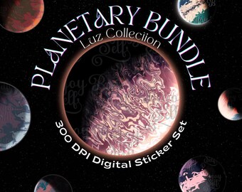 Pegatinas de Fantasy Planet: Planificadores digitales PNG (Descarga digital)