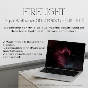 Firelight – Realistic Nebula Space Wallpaper | Desktop & Mobile Digital Download 4K UHD