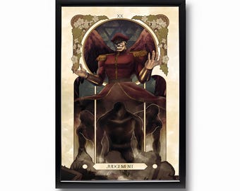 M. Bison 'Judgement' Tarot Poster: Street Fighter Art Print