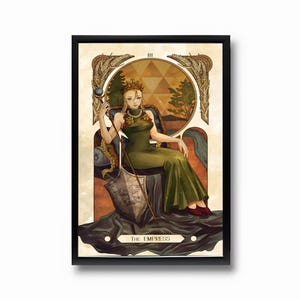Op tarot geïnspireerde poster Cammy (The Empress) Street Fighter – premium vectorontwerp