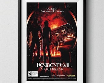 Resident Evil Outbreak Poster: Retro Capcom PS1 Wall Art