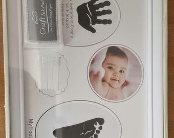 Baby Sentiment Frame - With Inkpad - White.