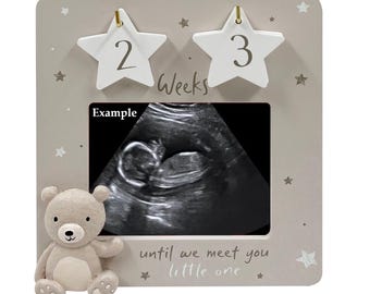 Baby Scan Countdown Frame - Cream