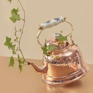 Copper Kettle, Hammered Copper Tea Kettle, Copper Kettle for Kitchen Decor