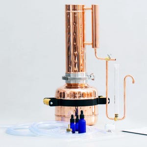 Essential Oil Distiller 7L – Copper Steam Oil Still – Hydrosol Distiller Kit – Copper Essential Oil Extract