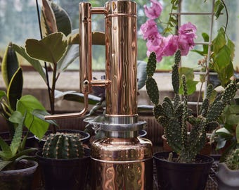 Distillatore per oli essenziali – Distillatore ed estrattore di oli essenziali in rame – Kit di distillazione a vapore per uso domestico