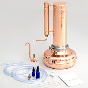 Copper Essential Oil Distiller for Essential Oil Steam Distillation and Hydrosol Distillation - Copper Pro