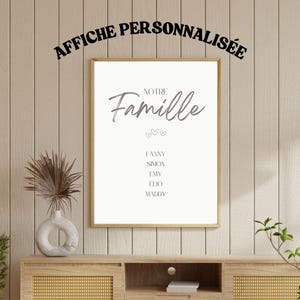 Poster personalizzato da scaricare, La nostra famiglia, nomi dei bambini, cuore, stampa minimalista