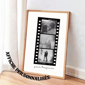 Póster personalizado para descargar, película de fotos de pareja, blanco y negro, frase de amor, regalo de pareja personalizado