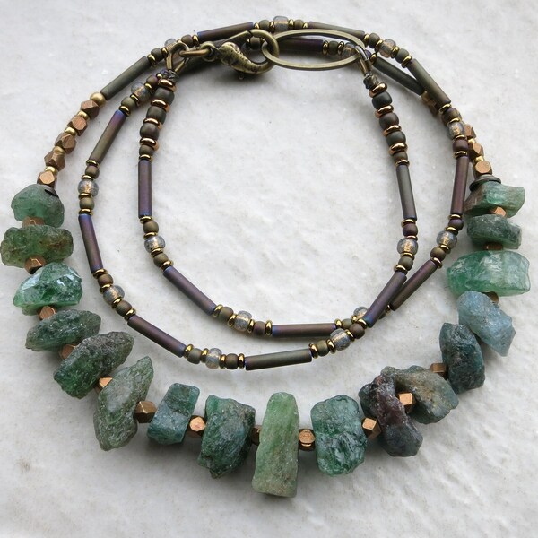 Rough stone necklace clearance