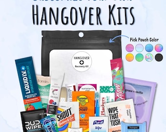 Build Your Own Hangover Kit: Custom Filled Hangover Recovery Pack (for Bachelor / Bachelorette, Wedding, Birthday, Cruise, Girls Trip etc.)