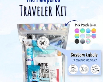 Pampered Traveler Kit: Fun Travel Gift, Self Care Pack for Honeymoon, Bachelorette, Girls Trip, Birthday