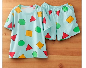 Pijama Shin Chan Pajamas Crayon Shin Chan Pajama Set, Anime
