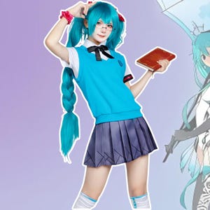 Miku Cosplay Costume, Miku Uniform Cosplay Party Dress, Anime Lovers Gift