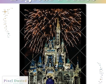 Halloween Night Castle Artwork | Mickey's Not So Scary Party Magic Kingdom Print | Boo To You | Disney World Home Decor | WDW Poster Art
