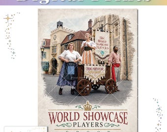 EPCOT World Showcase Players | Disney World | Disney Poster Art | Disney Home Decor Wall Art | Instant Digital Download | WDW Vintage Poster