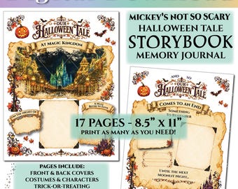 WDW Not-So-Scary Halloween Party Storybook Memory Journal | Disney Scrapbook Prompt Smash Book | Boo To You Keepsake Vacation Souvenir