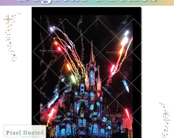 Halloween Skeleton Castle Artwork | Mickey's Not So Scary Party Magic Kingdom Print | Boo To You | Disney World Home Decor | WDW Poster Art