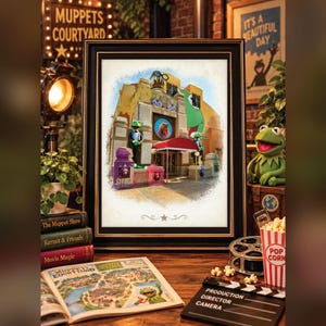 Muppets Stage 1 Company Store Art | Disney former Muppets Courtyard at Hollywood Studios Poster | Vintage Disney World | Digital Print