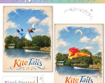 Disney KiteTails Print Set | Simba & Zazu | Animal Kingdom Show | Disney Poster | Home Decor Wall Art | Instant Download | WDW Lion King