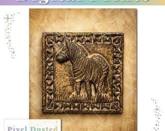 Animal Kingdom Lodge Inspired Zebra Digital Art | African Savanna Zebra Relief | Disney Home Decor | Instant Download | WDW Photography