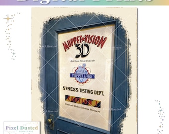Muppet Vision 3D Ride Inspired Stress Testing Artwork | Disney Muppets Courtyard Hollywood Studios | Disney Home Decor | WDW Poster Art