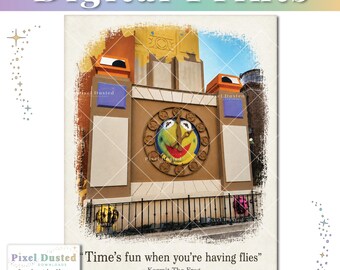 Muppets Kermit Frog Clock Artwork | Disney Muppets Courtyard Hollywood Studios Inspired Poster | WDW Home Decor | Instant Digital Download