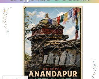Animal Kingdom Inspired Prayer Flags Artwork | WDW Anandapur & Maharajah Jungle Trek Poster Series | Disney Home Decor | Instant Download