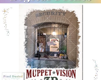 Muppet Vision 3D Ride Security Booth Inspired | Disney's Muppet Courtyard Hollywood Studios | Disney Art & Home Decor | WDW Digital Download