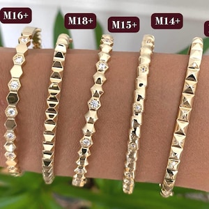 Armband, Guldarmband 14K, Massivt guldarmband, Ädelstensarmband, Diamantarmband, 10K guldarmband, Massivt guldarmband
