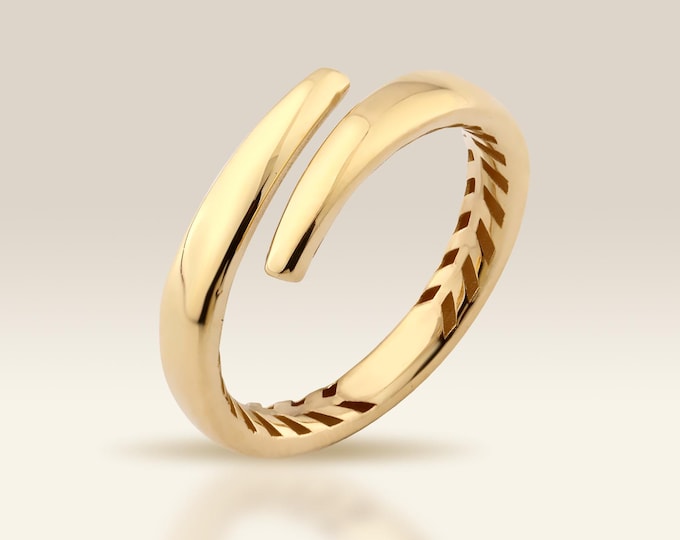 Claw Ring, Wrap Ring, Spiral Ring, Hug Ring, 14K Gold Ring, Minimalist Ring, Dainty Ring, Stackable Rings, Knuckle Ring, Solid Gold Ring