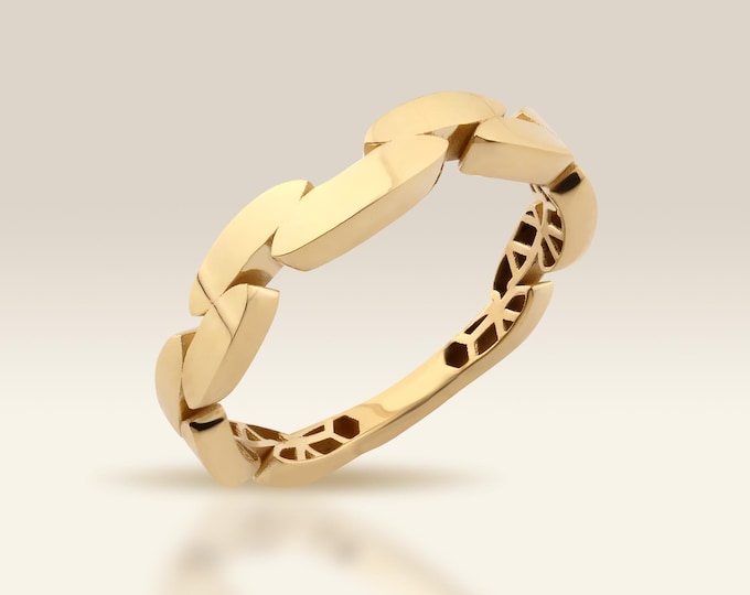 14K Gold Seed Ring, Minimalist Stacking Band