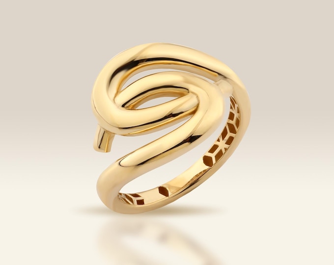 Interlock Ring, Wrap Ring, Stackable Rings, Statement Rings, Dainty Ring, 14K Gold Ring, Rose Gold Ring, Solid Gold Ring, 18K Gold Ring