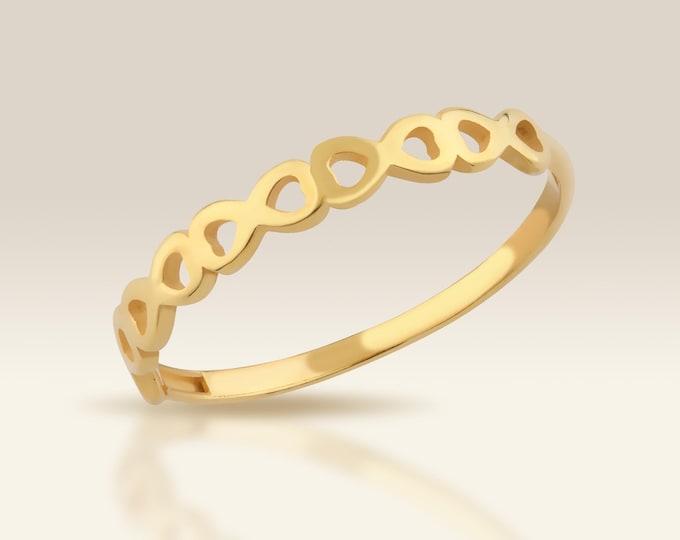 10K Gold Infinity Loop Ring, Eternity Band