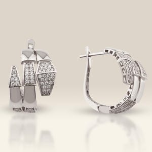 Gold Serpent Earrings, Snake Earrings, Gold Snake Earrings, Snake Jewelry, Triple Coil Snake Earrings, Diamond Snake Earrings, Gold Earrings