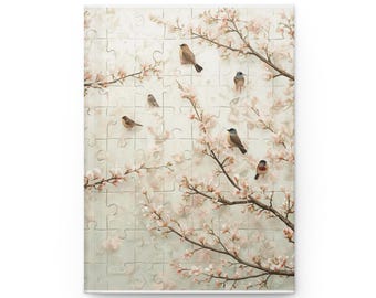 Cherry Blossom Bird Branch Hardcover Journal | Matte Notebook, Floral Spring Writing Journal
