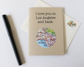 I Love You to Los Angeles and back // L.A. Mini Map Card