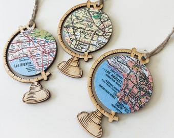 Los Angeles Map Ornament, LA Map, Custom City Map, Travel Ornament, New Home Ornament, Eco Friendly Christmas Ornament, Add on Gift Wrap