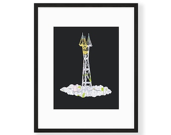 Sutro Tower Print // San Francisco Map Art // San Francisco Poster 11x14 or 20x24