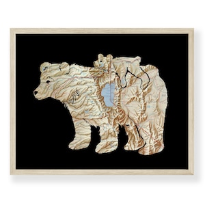 Lake Tahoe Map, California Bear Wall Art Print, Custom Map Options