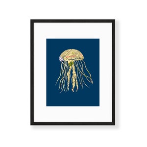 Monterey Jellyfish Art Print // Map Papercut Poster // 11x14 Wall Art image 2