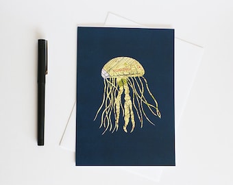 Monterey Jellyfish // Greeting Card Art Print // 5x7 Ready to frame